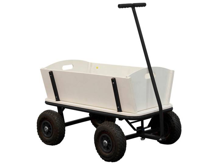 Bollerwagen, Schwarz, Braun, Holz, Metall, 95x97x61 cm, CE, Freizeit & Co, Outdoor-Spielzeug, Bollerwagen