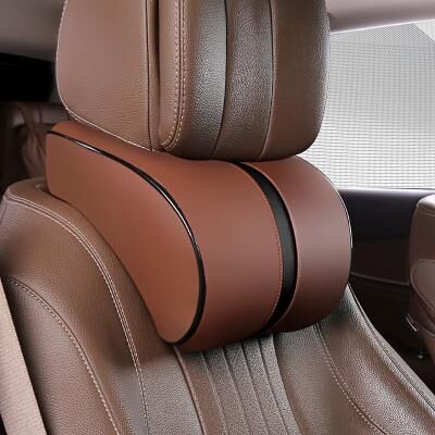 Perfect Picks Market Ergonomic Memory Foam Car Headrest Pillow For Neck Support And Travel Comfort brown