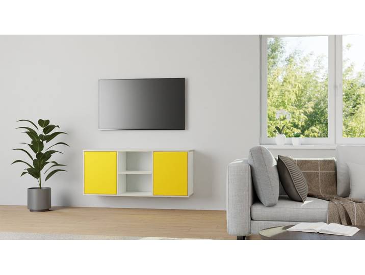 Hängesideboard nach Maß – diverse Materialien Premium Dekore Weiß Multiplex Kante