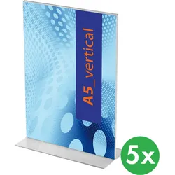 Pultständer aus Plexiglas, Typ T, A5 im Hochformat, Packung 5 Stk