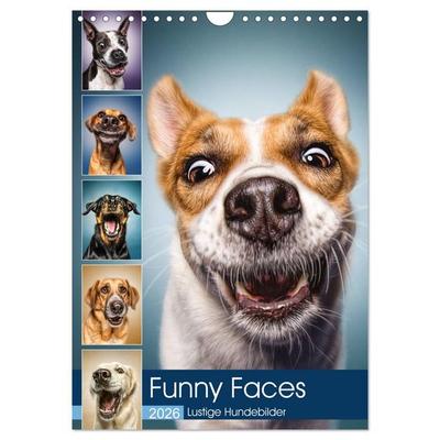 Funny Faces - Lustige Hundebilder (Wandkalender 2026 DIN A4 hoch), CALVENDO Monatskalender
