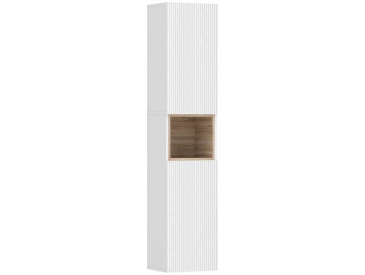 Homcom Badezimmerschrank aus MDF 30/24/140 cm Weiß, Holzwerkstoff, 24x140x30 cm, Badezimmer, Badezimmerschränke, Midischränke
