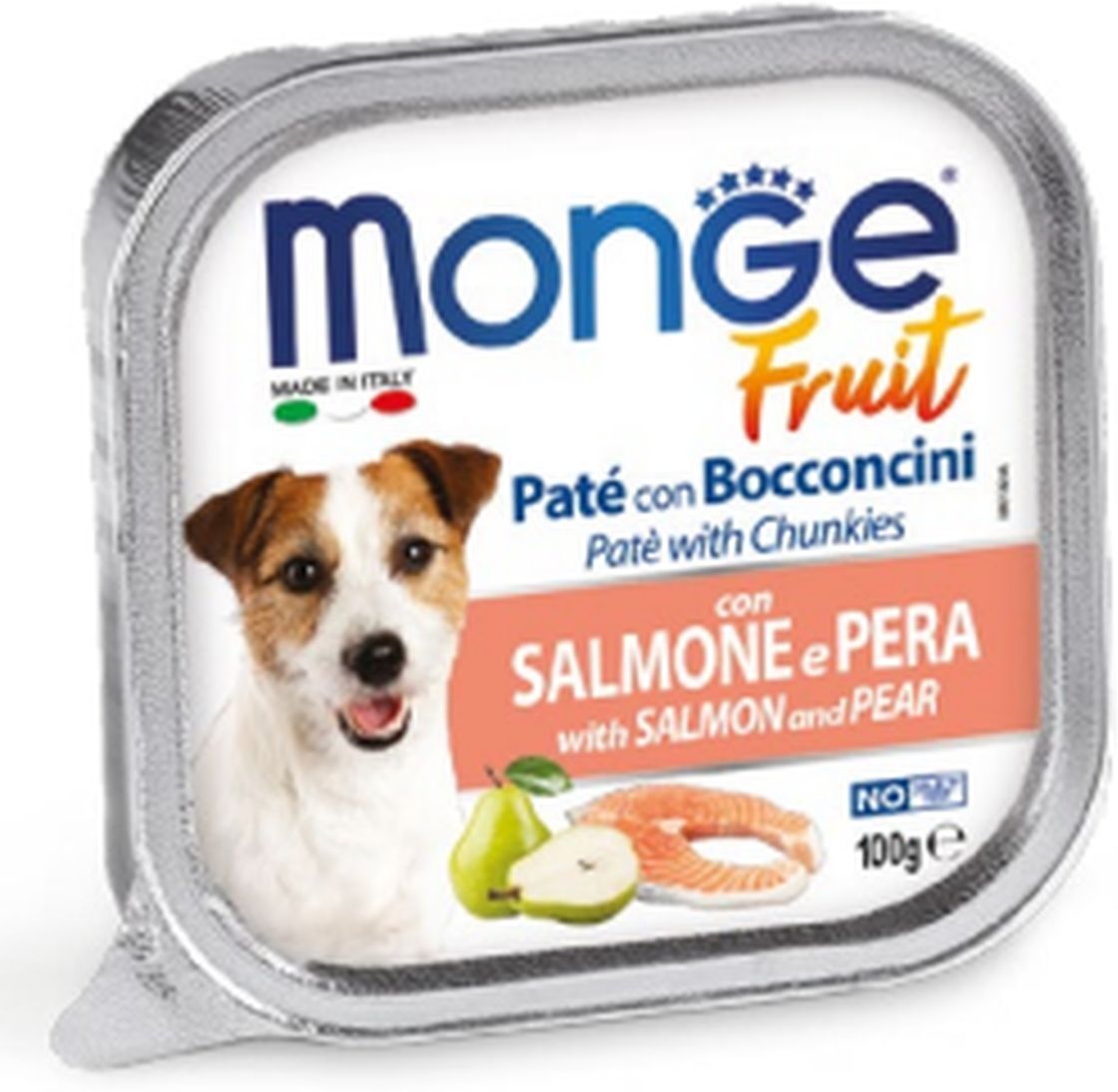 Monge Fruit Dog Vaschetta Multipack 32x100G SALMONE E PERA