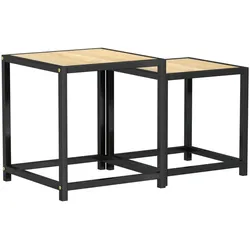 Décoshop26 - Set aus 2 Beistelltischen im Industriestil aus MDF und Stahl DEC032742