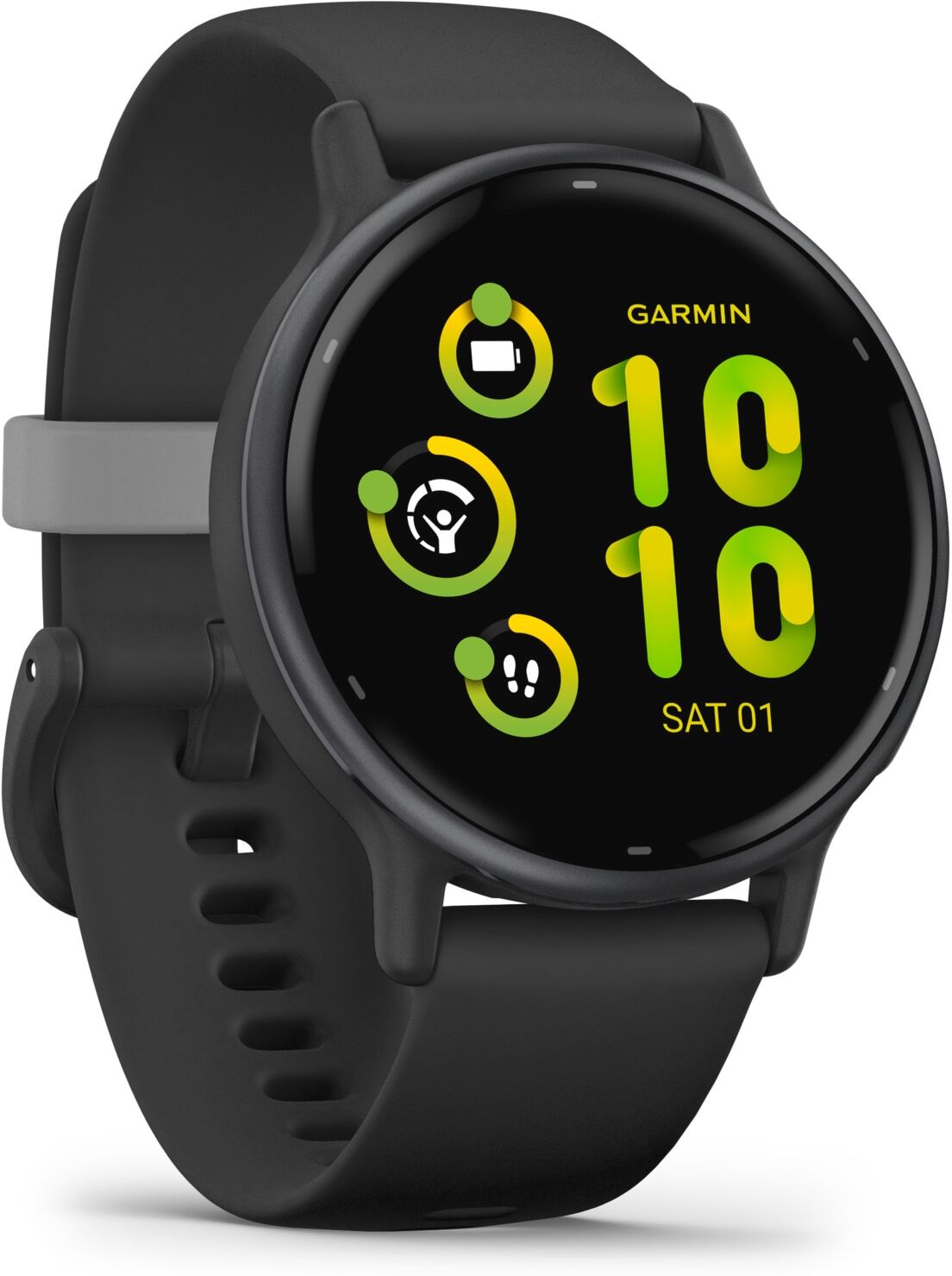 Smartwatch GARMIN "VIVOACTIVE 5", schwarz (schwarz, schwarz), Smartwatches, 1,2 ″, Smartwatch, Fitness Smartwatch Coaching Garmin Pay Rollstuhlmodus schwarz, schwarz 1,2 ″