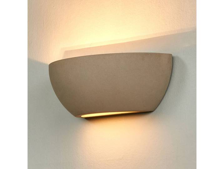 Wandfluter Renata Lindby, dimmbar, alu / grau / zink, für Flurbereich, Beton, Modern, Wandleuchte, Wandlampe Innen