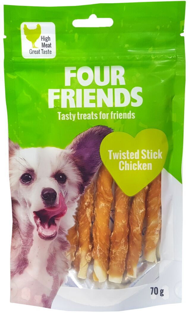 Fourfriends Dog Twisted Stick Chicken 12,5 Cm 7-pack