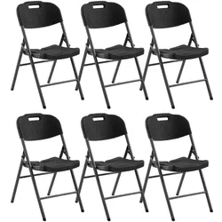 BIG Möbel GmbH 6er Set Felix | Klappstuhl | Schwarz | Rattanmuster