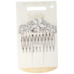 Einsteckkamm silber Blume