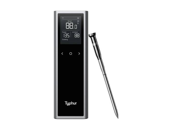 Bratenthermometer Typhur Sync One Single Probe , schwarz (schwarz, silberfarben), Temperaturmessgeräte, Bratenthermometer