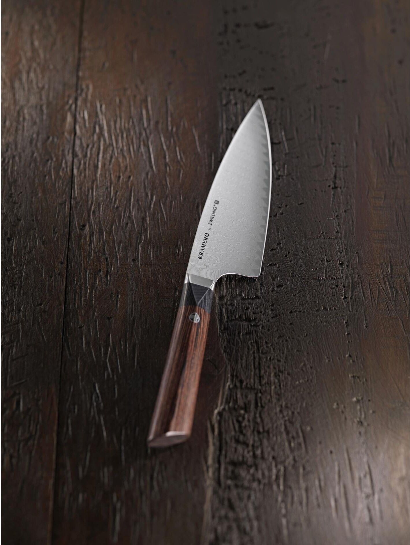 Kochmesser ZWILLING "Kramer Meiji 9 cm", braun, Klingenlänge 9cm, Stahl, Kochmesser, Kochmesser, Präzises Garniermesser mit edler Damastoptik braun Klingenlänge 9cm
