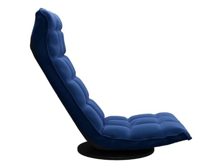 Chaise de sol pivotante en velours - WIENS - Bleu - 60x54x34 cm pliée - 90x54x80 cm dépliée - Assise 54x45 cm