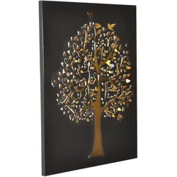möbel direkt online Wandbild Baum schwarz/goldfarben