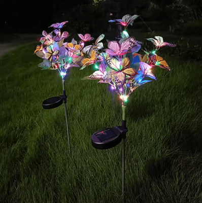 Inspire Picks Butterfly Flower Solar Garden Stake Lights Waterproof LED Outdoor Pathway Decor multi Butterfly