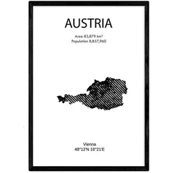 POSTER Länder & Kontinente Österreich A3 Rahmenlos