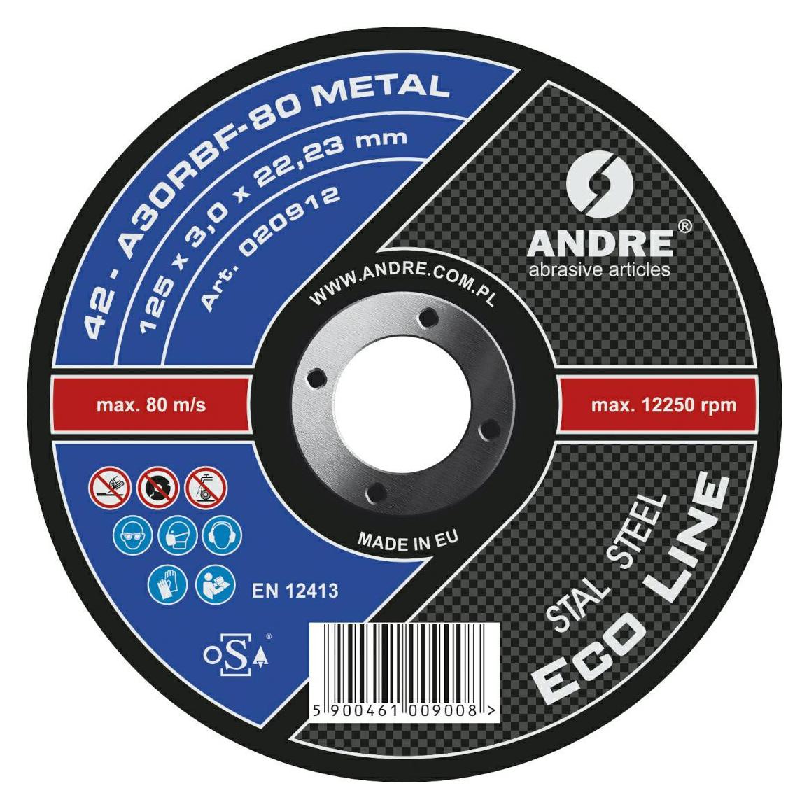 Andre Publishing Andre TARCZA DO METALU 125 x 3,0mm METAL ECO* LINE A30RBF (62610829)