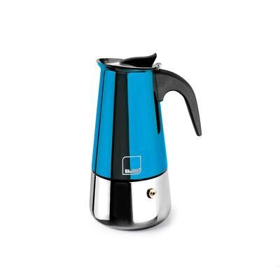 IBILI - Mocha Blue Espressokocher, 4 Tassen, 185 ml, Edelstahl, Geeignet für Induktion