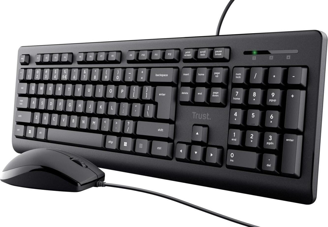 Trust Primo Kabel Membraanschakelaar QWERTY Zwart met Muis