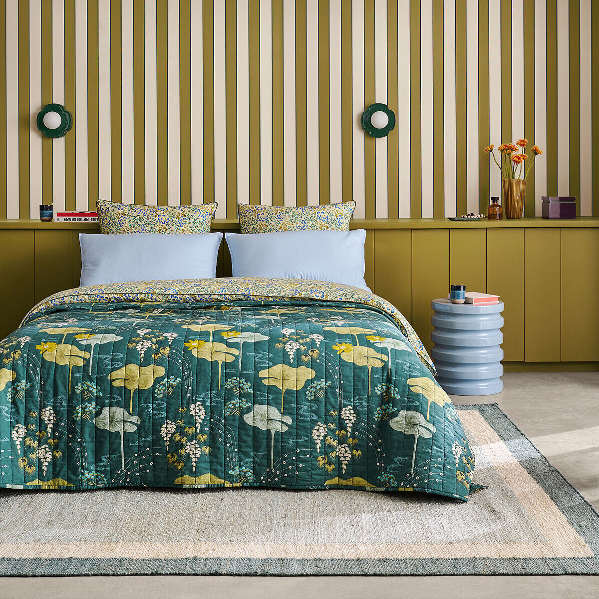 LA REDOUTE INTERIEURS Couvre-lit&nbsp; boutis matelassé kantha, voile de coton, SONG