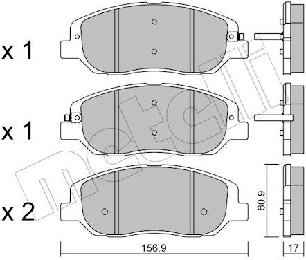 Metelli Bremsbelagsatz, Scheibenbremse 22-1031-0 Für Ssangyong Hyundai
