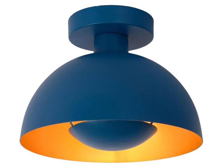 SIEMON plafonnier semi-circulaire bleu or 1xE27 40W Lucide
