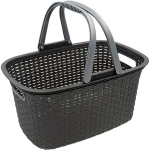 HRB Einkaufskorb 37105, Rattan-Optik, anthrazit, aus Polypropylen, bis 11 kg, 18 Liter