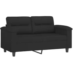 vidaXL 2-Sitzer-Sofa Schwarz 120 cm Mikrofasergewebe