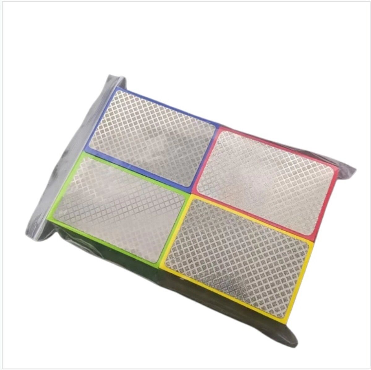 INF 4er-Pack Diamant-Handpolierpads für Fliesenkanten – Schwamm mit Diamantkorn, Mischfarben, Komfortgriff für Fliesen, Stein
