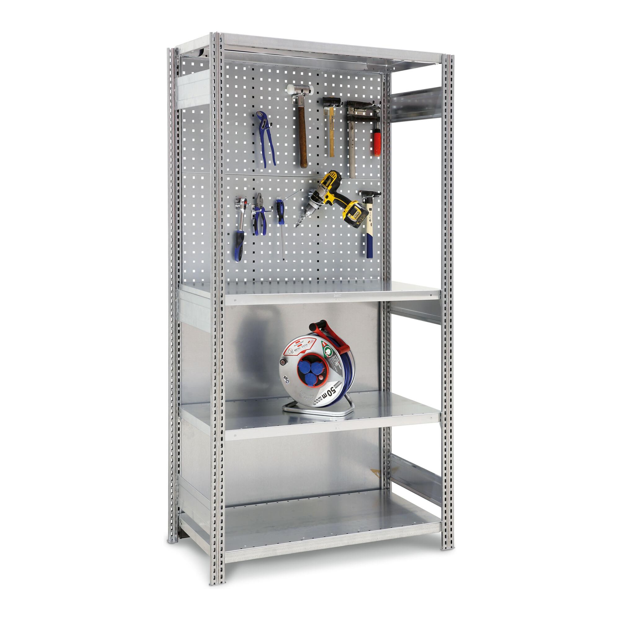 Regalwerk BERT-Werkstatt-Regal Grundfeld HxBxT 2000x1005x500 mm Stecksystem verzinkt (B3-80415-50)