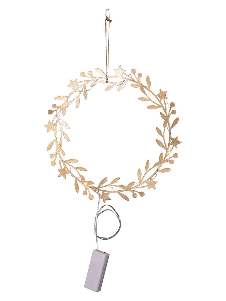 STAR Trading LED-Kranz "Holiday" in Gold - Ø 28 cm - onesize