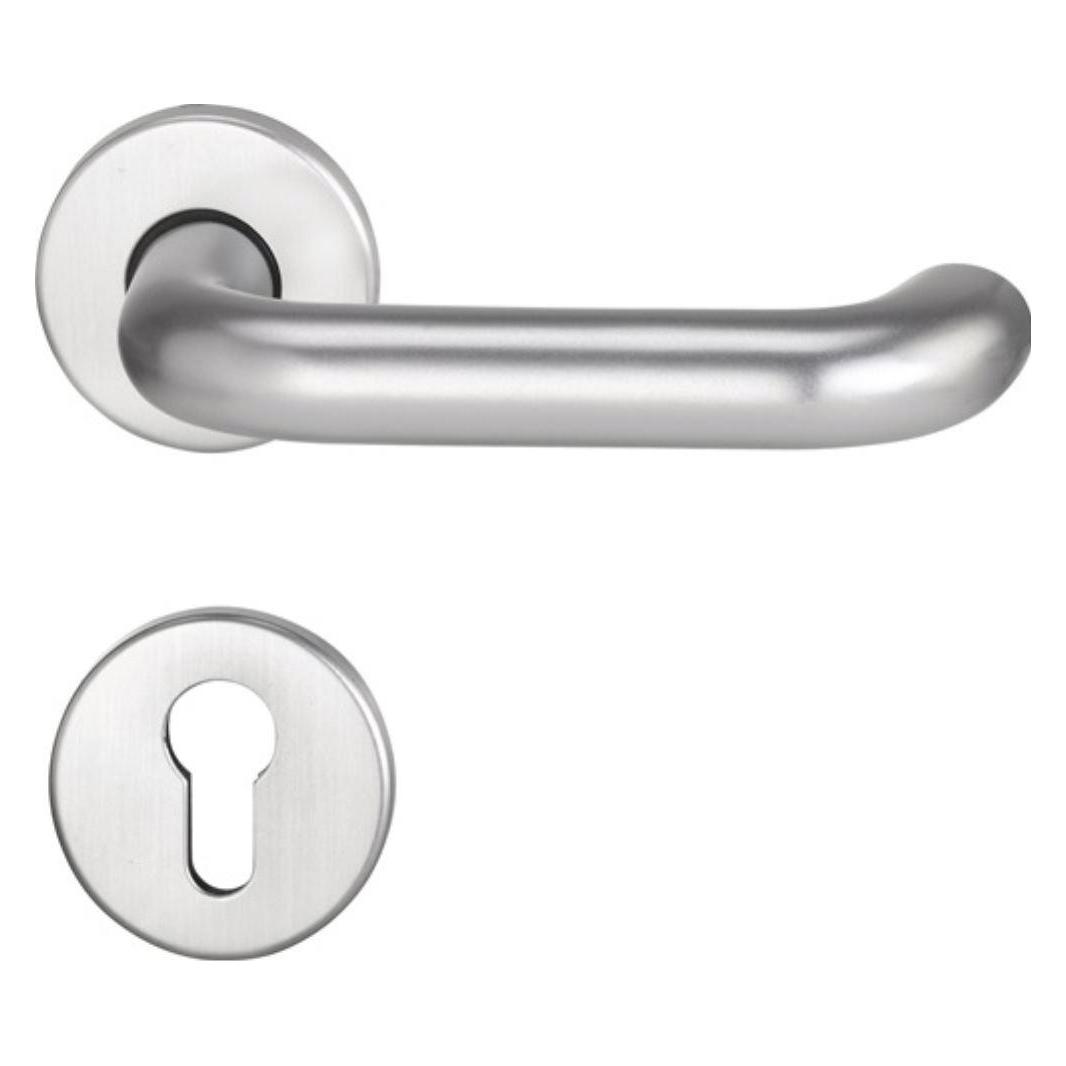 EDI Feuerschutzgarnitur Riva FS K7/103 Aluminium F1 D/K für Türstärke 38-58 mm PZ rund DIN links / re... (Türgriff) (5403/0786/01)
