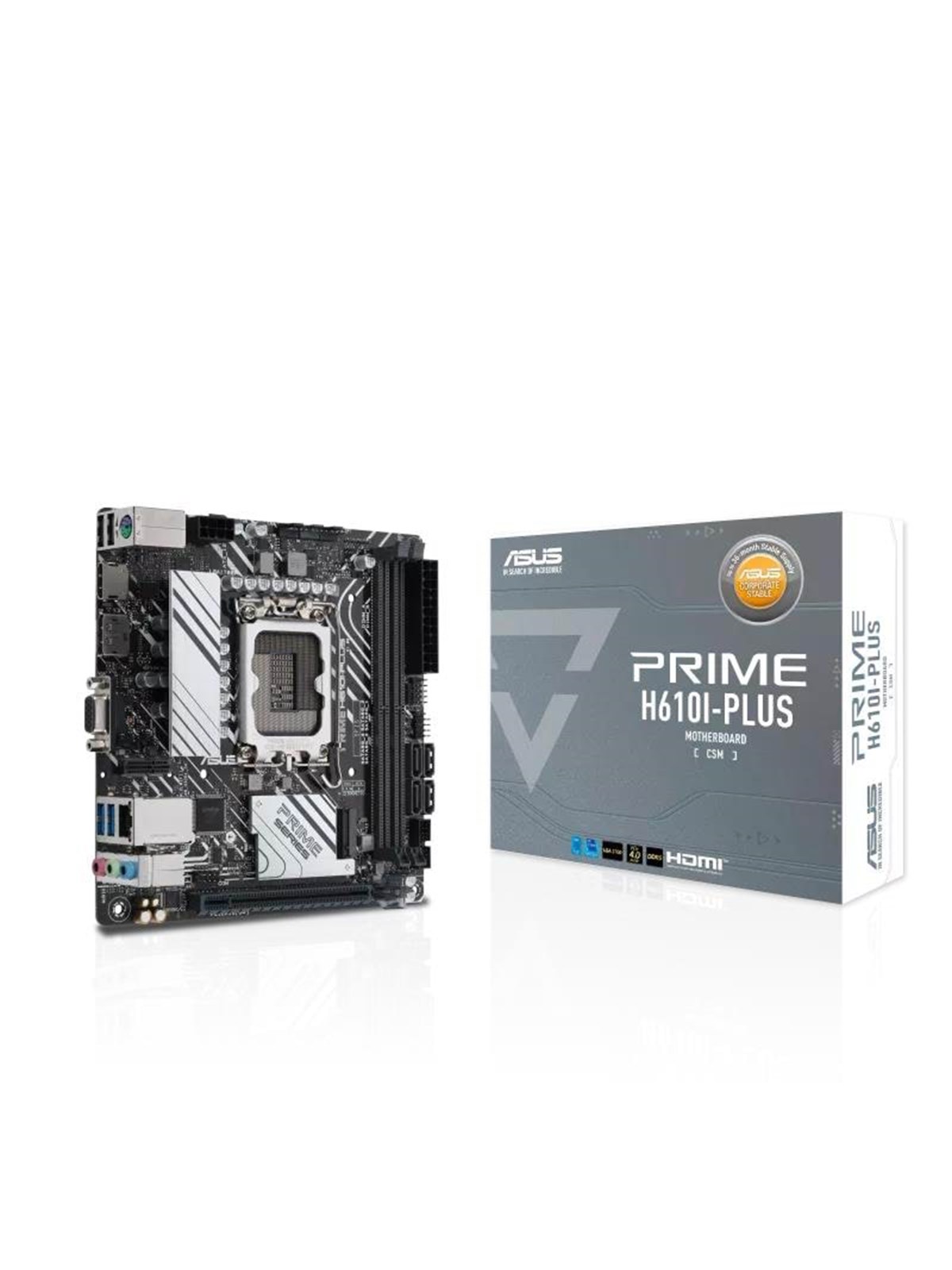 ASUS PRIME H610I-PLUS-CSM Mainboard - Intel H610 - Intel LGA1700 - DDR5 RAM - Mini-ITX