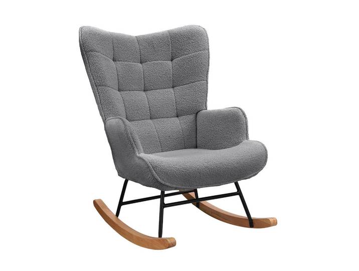 Shopentra Schaukelstuhl modern ergonomisch stabil, Dunkelgrau, 68x92x75 cm, Wohnzimmer, Sessel, Schaukelstühle