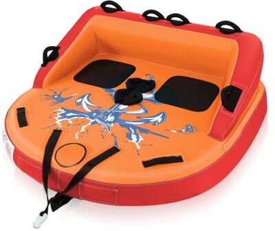 Costway 2 Person Water Sport Inflatable Towable Tubes for Boating-Orange