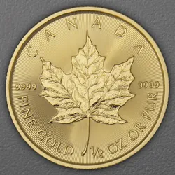Goldmünze 1/2oz "Maple Leaf" aktueller Jahrgang (Kanada)