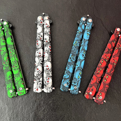 All Categories Goods BALISONG METAL BUTTERFLY Trainer Knife High Quality Blade Tool For Practice green