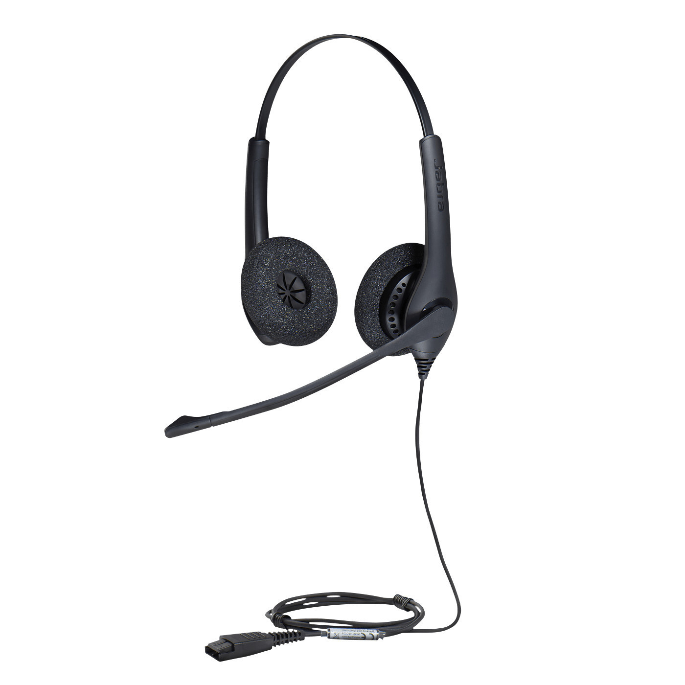 Jabra Biz 1500 Duo QD Binaural Hoofdtelefoon met Hoofdband - Zwart - 0,95 m