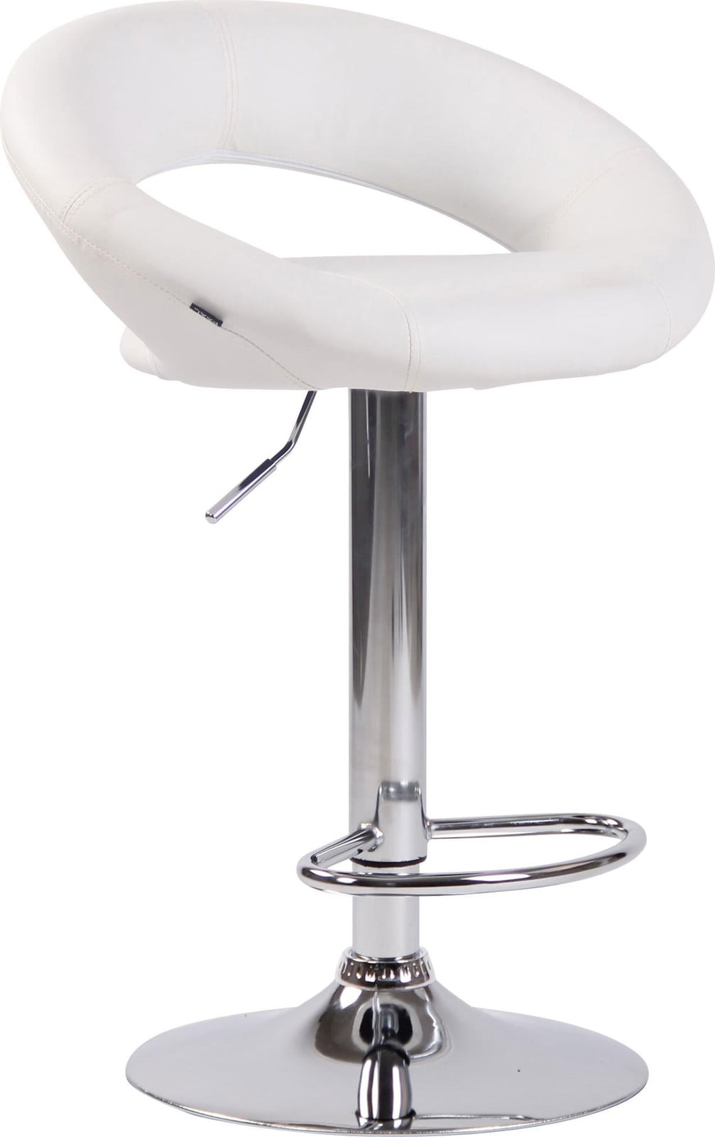 CLP Barkruk Olinda - Wit kunstleer met chroom frame