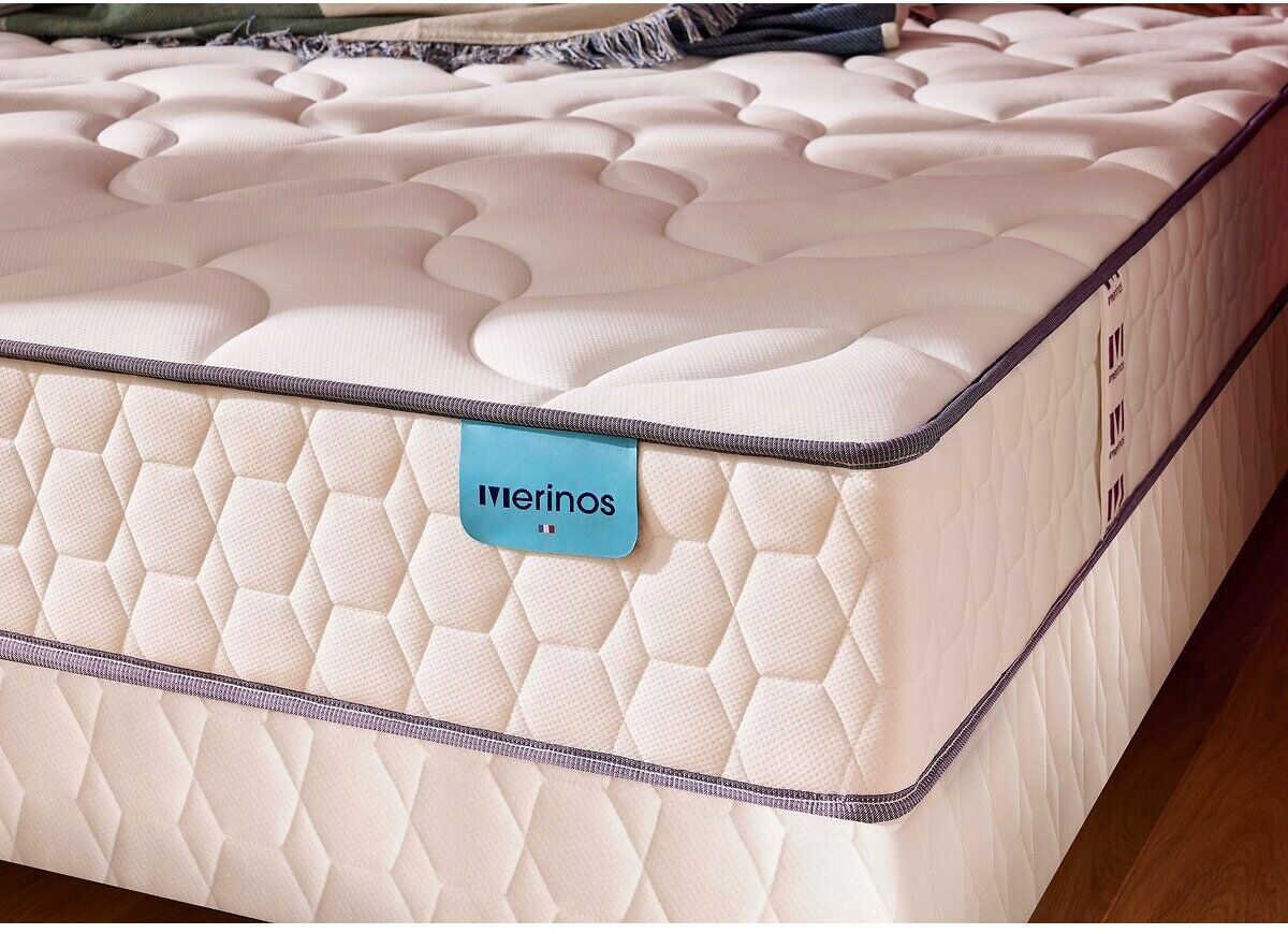 MERINOS Ensemble matelas 580 ressorts ensachés 3 zones, et sommier tapissier, COSY LIT 2