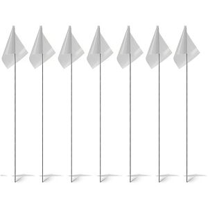 AMPERE Markierungsfahnen Flag Mark, weiß, Fahne 15x10 cm, für Rasen 100 Stück