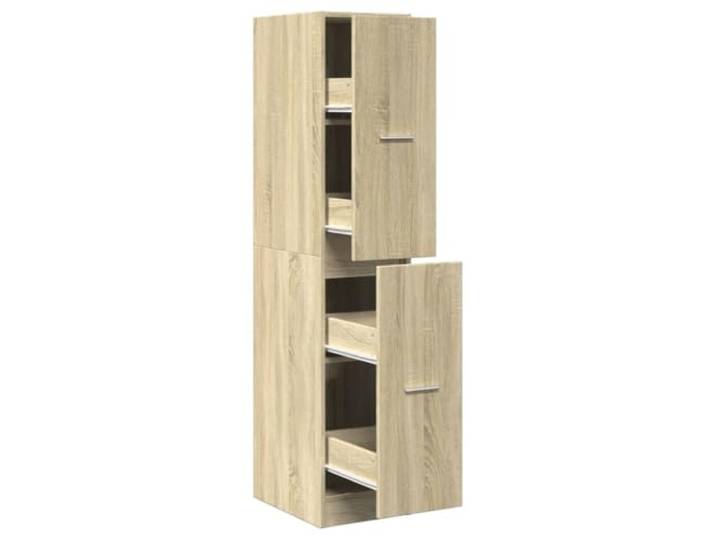 KUPTYERFG Apothekerschrank Sonoma-Eiche 30x41x144,5 cm Holzwerkstoff Schmaler Schubladenschrank mit 4 Schubladen für Wohnzimmer, Büro und Flur, platzsparendes Design.