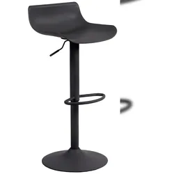 Décoshop26 - Barhocker x1 mit Fußstütze schwarzes Metallgestell schwarzer Kunststoffsitz 10_0005593