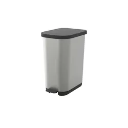 Rotho Treteimer  Ribo , silber , Kunststoff , Maße (cm): B: 40 H: 28,5 T: 51.3