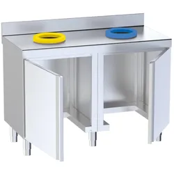 EURAST - Recyclingtisch 2 abnehmbare ringe und 2 türen - 1200x600x850 mm - 17002700