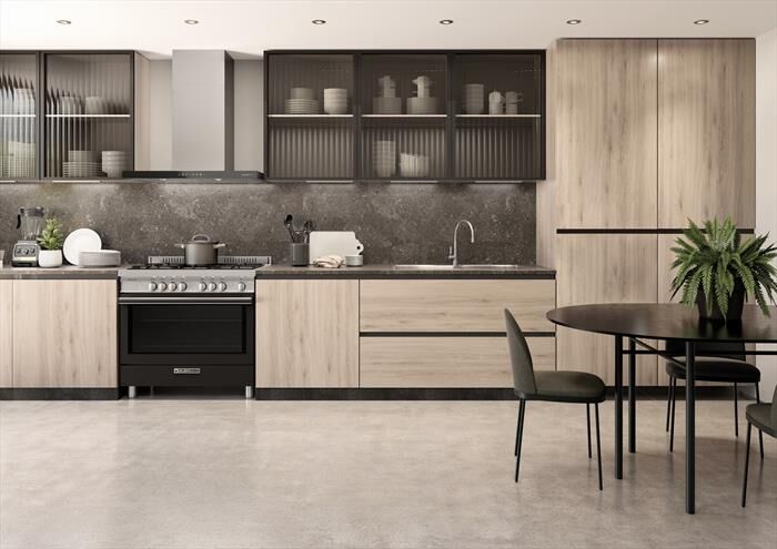 GLEM GAS Cucina A Gas St965mbk Classe A+-nero Carbone