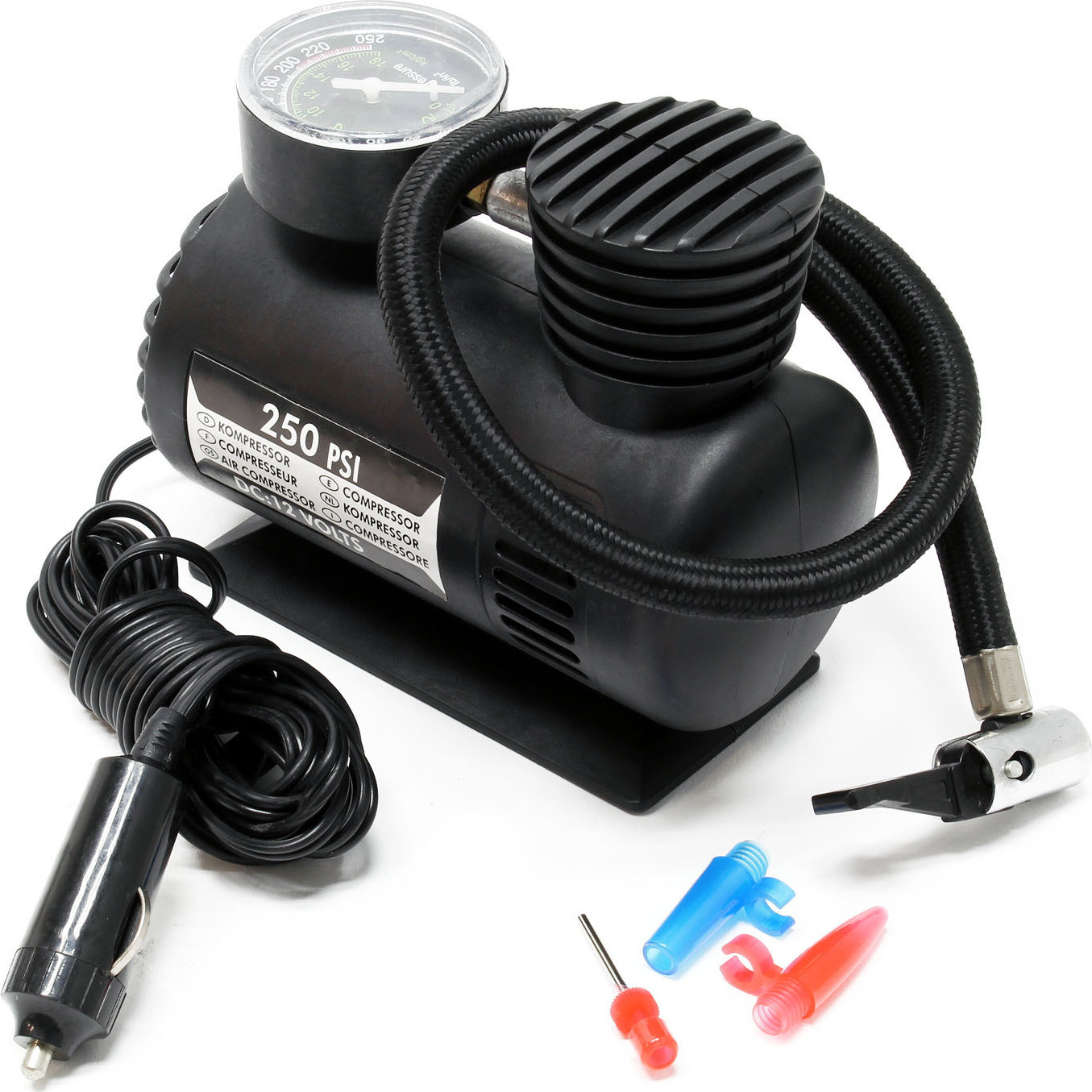 Wiltec Mini-compressor 12V / 17 bar (250 PSI) Draagbare Elektrische Luchtpomp