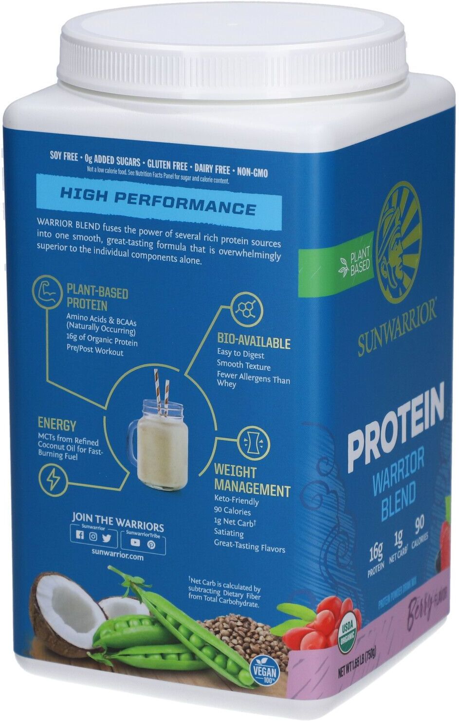 SUNWARRIOR Warrior Blend Protein Berry 750 g Pulver