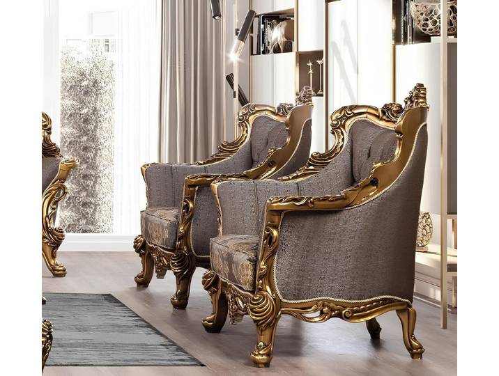 Xlmoebel Ohrensessel Barock Sessel Chesterfield Textil Luxus Polster Sofa Couch (1-St., Ohrensessel Chesterfield), Made in Europa