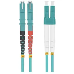 Helos Patch-Kabel E2000 Multi-Mode bis LC Multi-Mode (1 m), Netzwerkkabel