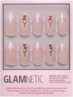 2236 Glamnetic Cherry Bow Press-On Nails